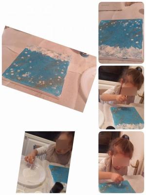 peinture au coton tige, petite enfance