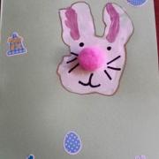 Jade, carte petit lapin de Pâques