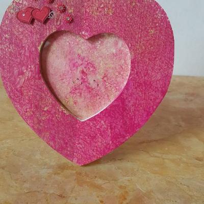 Cadre en bois, peinture au rouleau: Olivia