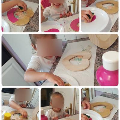 Olivia: Atelier cadre en bois coeur