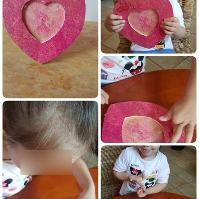 Cadre en bois coeur: Finition