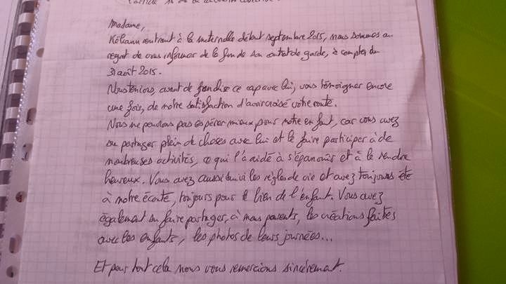 Livre d'or assistantes maternelles Villeparisis
