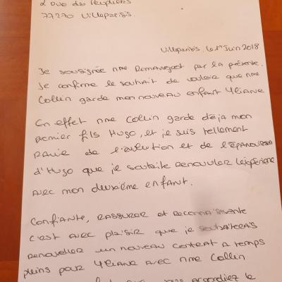 lettre de demande d'accueil, pour une fratrie