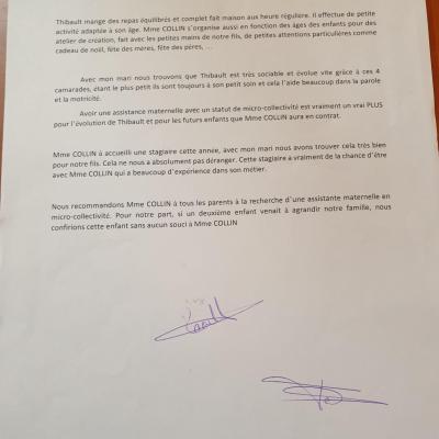 Assistante maternelle Villeparisis Collin Sylvie recommandation